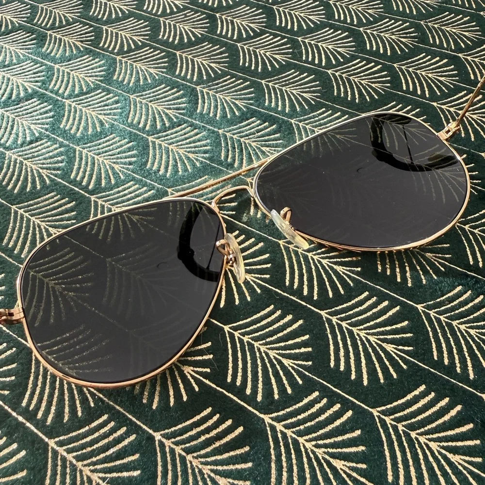 Vintage Ray-Ban Classic Gold Aviators with Black Lenses - Case Included